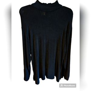 Rebekah XL Black Long Sleeve Mock Turtleneck